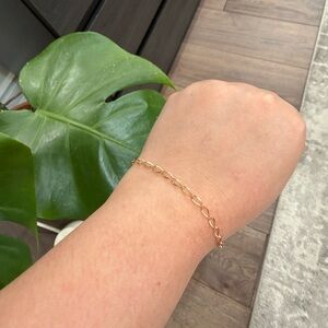 18K Rose/Pink Gold Dainty Chain Bracelet Japan Made